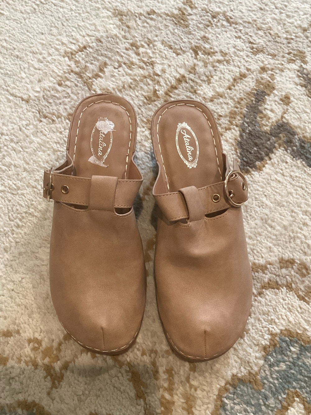 Women's Taupe Slip-On Mule with Buckle Accent - Picture 3 of 3